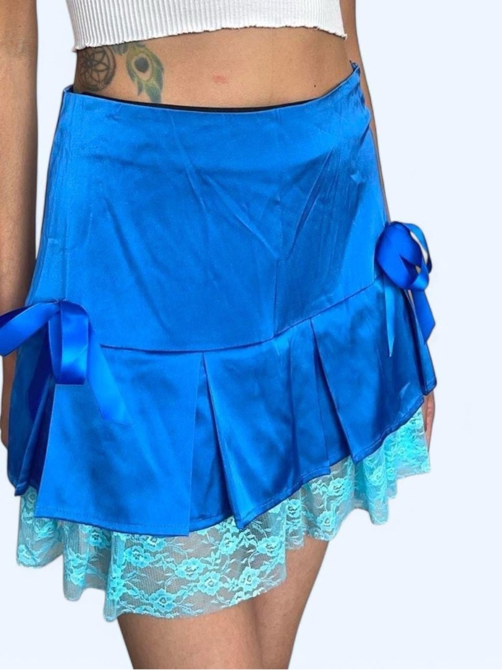 Fairy Y2K Blue Lace Skirt w/ Ribbon Bows 💙🧚‍♀️